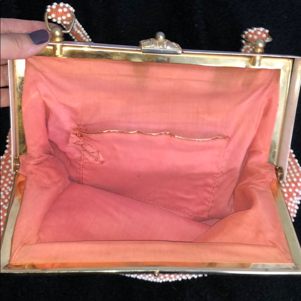 Vintage beaded handbag purse 50s retro pinup kisslock antique - Picture 4 of 7